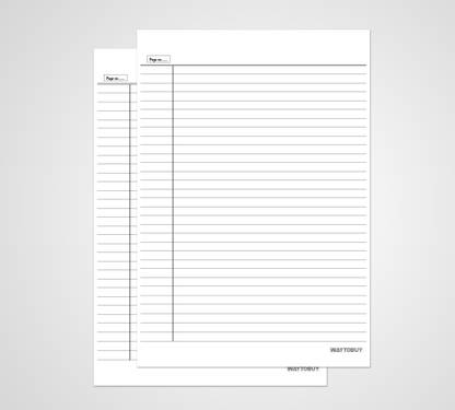 WAYTOBUY Project or Assignment 60 Sheets One Side Ruled Paper for Students One Side Ruled 210x297mm 70 gsm A4 paper