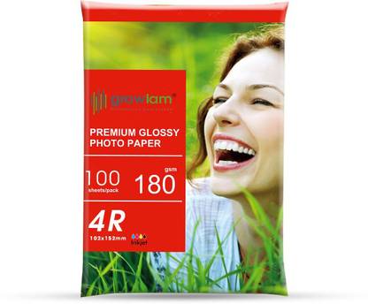 Growlam Premium Glossy 100 Sheets 4R Size Photo Paper – Water Proof, Instant Drying 180 gsm Photo Paper