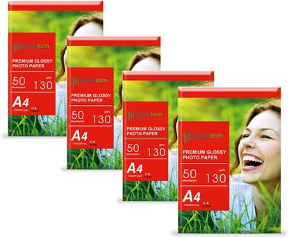 Growlam Premium Glossy, 50 sheets , photo paper, growlam sheet Unruled A4 130 gsm Photo Paper
