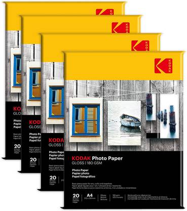 KODAK A4 High Glossy (20 Sheets) Unruled A4 180 gsm Photo Paper