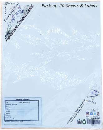 CRAFTWAFT NEXT GEN HERBARIUM SHEETS WITH PRINTED LABELS NEW IMPROVED 14X11 INCH 120 gsm A4 paper