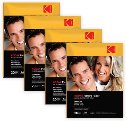 KODAK High Glossy InkJet Photo Paper 175 GSM UnruledA4 (210 x 297mm)80 Sheets Unruled A4 175 gsm Photo Paper