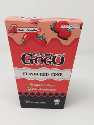CAPTAIN GOGO Natural Flavour strawberry pre rolled 30 cone rolling paper pre rolled King Size 13 gsm Paper Roll