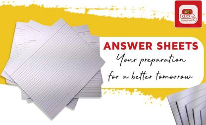 फर्स्ट क्लिक ANSWER SHEET/EXAM SHEET COUNT 30 SHEET WITHOUT FOLD WITH FOLD 60 SHEET 120 PAGES बोथ साइड रूल्ड 54X22 CM मल्टीपर्पस पेपर