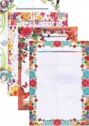Eclet 100 Sheet A3 Designer sheets one side rule ( Print Design)Pack of 100 sheets 120 GSM (MULTICOLOR design) A3 120 gsm Multipurpose Paper