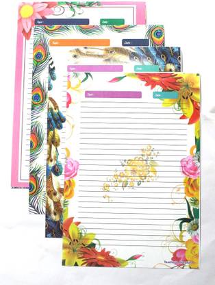KRASHTIC Cool Design Sheet A4 For Assignment Work For School & College Set of 40 Sheet One Side Ruled A4 70 gsm A4 paper