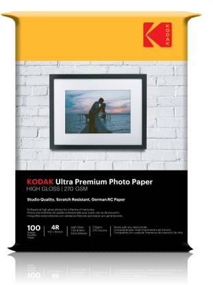 KODAK Glossy Photo Paper (1 x 100 sheets) 4R (4x6) 270 gsm Inkjet Paper