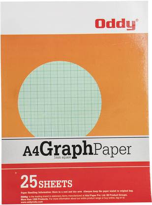 Oddy Natural White 1mm Square Ruled A4 80 gsm Graph Paper