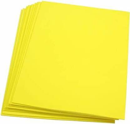 manrish Foam Sheets for Craft, School Projects, DIY Projects(Pack of 10,Yellow) unruled 2mm 100 gsm A4 paper