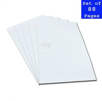 CRAFTWAFT Butex Special Large Ruled Sheets with Margin for Exam,Practical,Practice Both Side Ruled Dista 17X13.5 Inch 70 gsm Multipurpose Paper