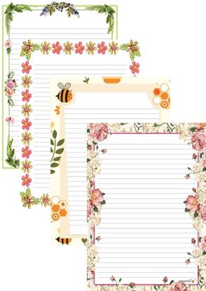 Askprints PREMIUM ART & CRAFT DESIGNER SHEETS FOR PROJECT / ASSIGNMENT / CREATIVE WORK Ruled A4 100 gsm Multipurpose Paper