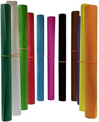 Sejas Collections | Pack of 10 | Multicolor, Bright, BIG / FULL Size, Chart / Pastel Sheets, Used in art and craft, collage, projects, posters etc. Plain / Unrulled, Size: 70x56 centimeters, Ideal for schools, home, College & Corporate craft projects, 200 gsm Drawing Paper