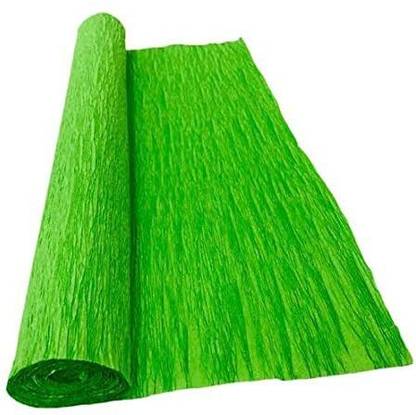 Sejas Collections | Set of 1 Roll, Green | Best Quality Crepe / Wrinkled Paper Rolls, unruled 8ft Length/20in Width, 75 gsm Craft paper