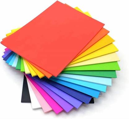 Eclet 50 Coloured Sheets (5 Sheets each color) Copy Printing/Art and Craft Paper Double Sided ColouredOffice Stationery Birthday Gift,christmas decor etc A4 90 gsm Coloured Paper