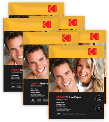 KODAK High Glossy Inkjet Photo Paper (210 x 297mm)120 Sheets Unruled A4 210 gsm Photo Paper