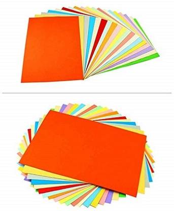 Eclet 90 gsm 50 sheet 10 sheet x 10 neon colour art and craft double side color sheet A4 90 gsm Coloured Paper
