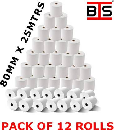 BIS OFFICE THERMAL PAPER ROLL 80MM(3inch) X 25MTRS 50 gsm Thermal Paper