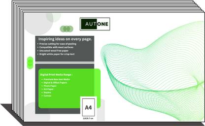 Autone White A4 Copy Paper - 140 GSM, 100 Sheets per Ream - Ideal for Printing, Copying, Drawing and Office Use Unruled A4 140 gsm Drawing Paper