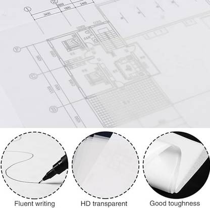 Redge Tracing Paper A4 Light Yellow for Embroidery Drawing Pattern Sketching Art Craft Plain A4 50 gsm Transparent Paper