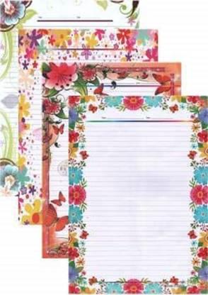 Eclet 40 Sheet One Side Ruled Designer Sheets, A4 Size - Pack of 40 Sheets A4 100 gsm A4 paper