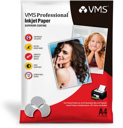 VMS Professional Self Adhesive Photo Paper 20 sheets High Glossy A4 135 gsm Inkjet Paper