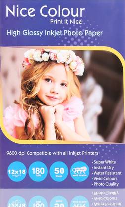 Nice Colour High Glossy Inkjet Photo Paper 50 Sheets 12x18 inch 180 gsm Photo Paper