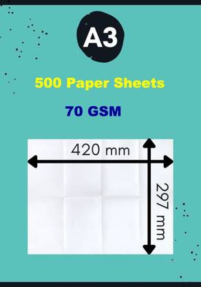 hrjt Plain White Unruled A3 70 gsm A3 Paper