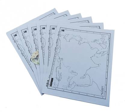 CRAFTWAFT OUTLINE MAP OF ASIA BLANK A4 67 gsm A4 paper