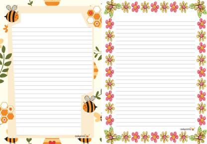 Askprints ART & CRAFT DESIGNER SHEETS FOR PROJECT / ASSIGNMENT / CREATIVE WORK (AP-2003) Ruled A4 100 gsm A4 paper