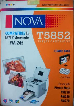 NOVA Epson 5852 and photo paper 4x6 270 GSM 150 SHEETS Cartridge PM 210,240,245,270 Plain 4X6 260 gsm Inkjet Paper