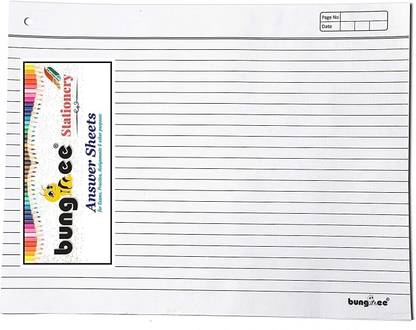 Bungbee Answer Sheets for Exam - 200 Ruled Pages / 50 Sheets - (With Hole for Tag) Ruled Unfolded (29.3cm x 22.4cm) 70 gsm A4 paper