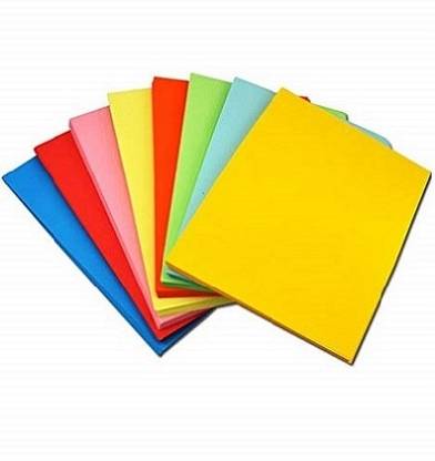 Eclet 90 gsm 50sheet5 sheet x 10 neon colour art and craft double side color sheet A4 90 gsm Coloured Paper