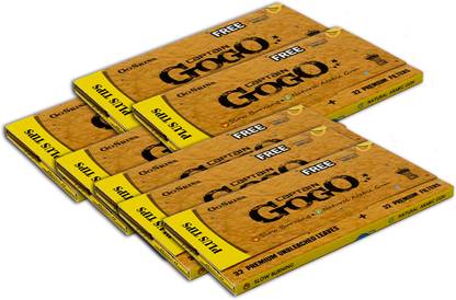 CAPTAIN GOGO Natural Arabic Slow Burning Paper with Filters And Crushing Tray Brown Plus Tips Paper roll King Size 13 gsm Paper Roll