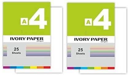 First Click A4 Ivory Paper Sheets Pack of 50 Sheet 210 GSM Unruled 30x20x.3 cm 210 gsm Drawing Paper