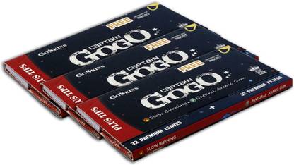 CAPTAIN GOGO King Size Paper Virgin Natural Arabic Gum Slow Burning Plus Tips Unrolled Paper King Size 13 gsm Paper Roll