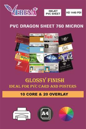 verena PVC Dragon Sheet A4 Size 760 Micron (Set of 10 Cores and 20 Overlays) Ruled A4 800 gsm A4 paper