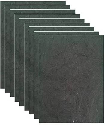First Click Handmade Paper Set of 9 BLACK color Sheets Unrued 56.5 x 78 cm 210 gsm Craft paper