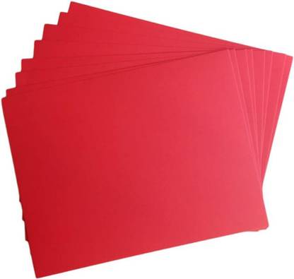 ARETOR A4 Size Red Color Craft Paper 120 GSM Set of 20 Sheets Plain A4 120 gsm Coloured Paper