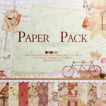 RCK ROCKERS VS12006 Pattern Design Printed Papers for Art & Craft 25 Sheets 6 x 6 Inch 250 gsm Craft paper