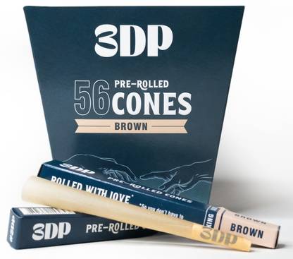 3dp PRE ROLLED CONES BROWN KING SIZE 109mm 13 gsm Transparent Paper