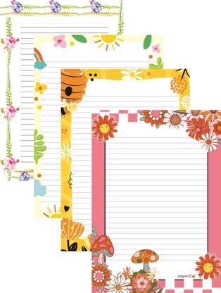Askprints ART & CRAFT DESIGNER SHEETS FOR PROJECT / ASSIGNMENT / CREATIVE WORK AP-2002 Ruled A4 100 gsm A4 paper