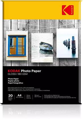 KODAK Inkjet Photo Paper 20 Sheets Glossy A4 180 gsm Inkjet Paper