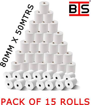 BIS POS Thermal Paper Roll 80MM(3inch) X 50MTRS 50 gsm Paper Roll