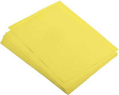 FRKB A4 Size Fluro Yellow Color Paper 50 Sheets for Printing, Art and Craft Plain A4 65 gsm Coloured Paper