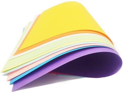 SHARMA BUSINESS Craft Paper Set of 100 Paper Size A4 Double Side Rich Color Origami Paper Plain A4 70 gsm Craft paper