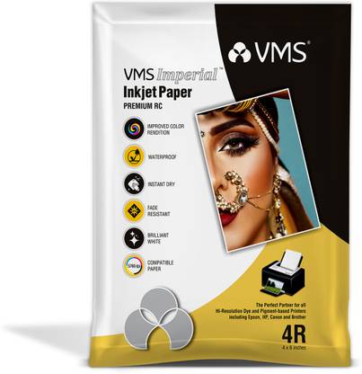 VMS Imperial High Glossy 4"x6" (4R) Photo Paper - 100 Sheets 260 gsm Inkjet Paper