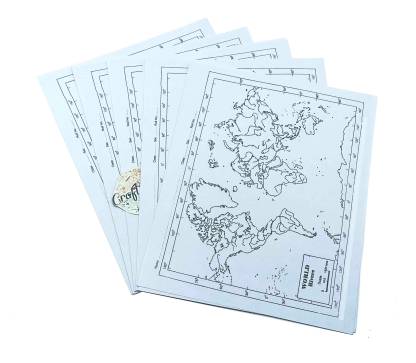 CRAFTWAFT OUTLINE RIVER MAP OF WORLD BLANK A4 70 gsm Project Paper