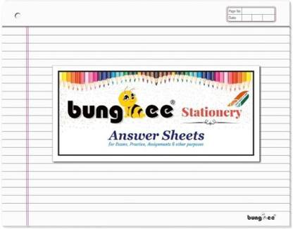 Bungbee Answer Sheets for Exam Practice With Margin, With Hole 800 Pages / 400 Sheets Ruled A3 80 gsm A3 Paper