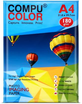 COMPU COLOR Cast Coated Glossy Paper unruled A4 180 gsm Photo Paper