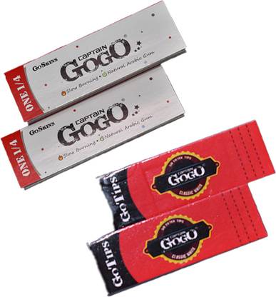 कैप्टन गोगो One1/4 White Skin and Roach book Smoking Slow Burning Gogo Paper अनरोल्ड 1/4 size पेपर रोल